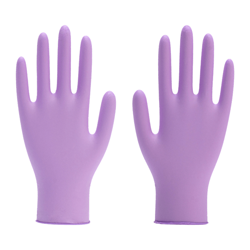 9 inch L Biosafety Protection Textured Nitrile Gloves