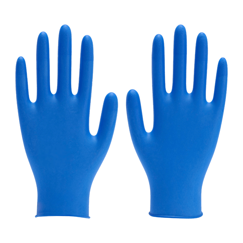 9 inch S Biosafety Protection Textured Nitrile Gloves